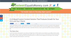 Desktop Screenshot of contentequalsmoney.com
